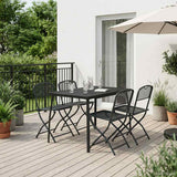 vidaXL Ensemble de mobilier d'extérieur 5 pcs Fer et Acier Anthracite