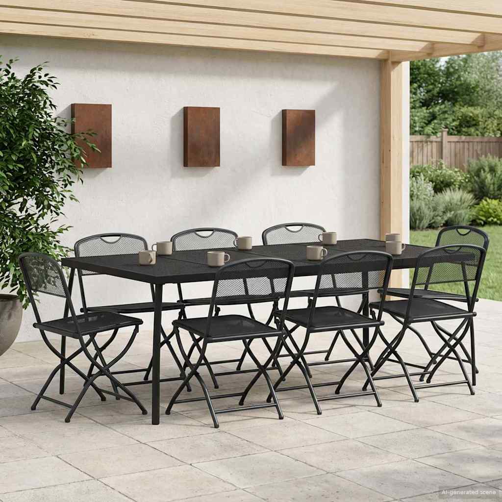 vidaXL Ensemble de mobilier d'extérieur 5 pcs Fer et Acier Anthracite
