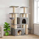 vidaXL Kattentoren met sisal krabpalen 2 st Lichtgrijs 147 cm