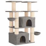 vidaXL Kattentoren met sisal krabpalen 2 st Lichtgrijs 147 cm