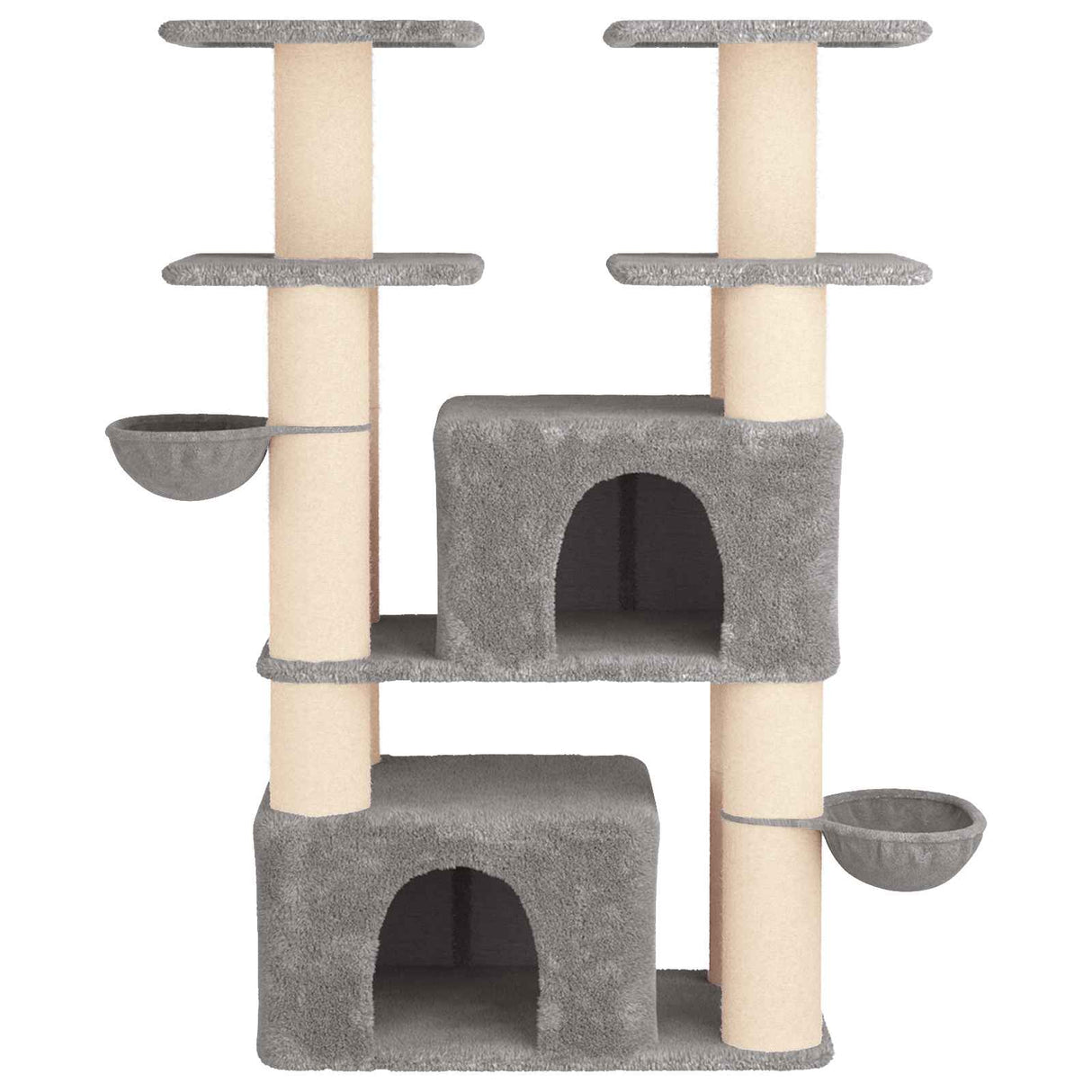 vidaXL Kattentoren met sisal krabpalen 2 st Lichtgrijs 147 cm