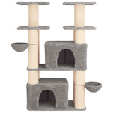 vidaXL Kattentoren met sisal krabpalen 2 st Lichtgrijs 147 cm