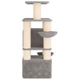vidaXL Kattentoren met sisal krabpalen 2 st Lichtgrijs 147 cm