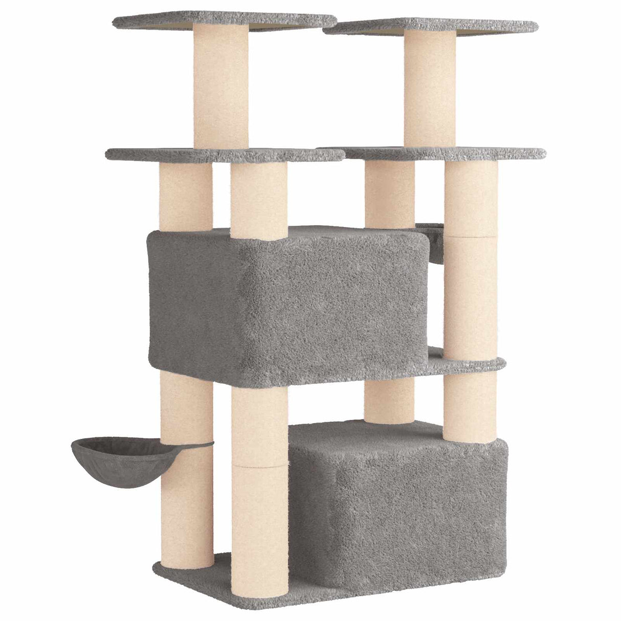 vidaXL Kattentoren met sisal krabpalen 2 st Lichtgrijs 147 cm