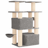 vidaXL Kattentoren met sisal krabpalen 2 st Lichtgrijs 147 cm