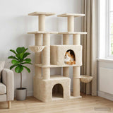 vidaXL Kattentoren met sisal krabpalen 2 st Lichtgrijs 147 cm
