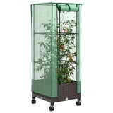 vidaXL Plantenbak verhoogd met kashoes 40x40x123 cm rattanlook