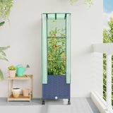 vidaXL Plantenbak verhoogd met kashoes 40x40x123 cm rattanlook