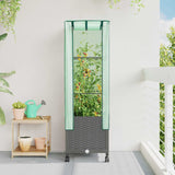 vidaXL Plantenbak verhoogd met kashoes 40x40x123 cm rattanlook