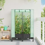 vidaXL Plantenbak verhoogd met kashoes 40x40x123 cm rattanlook