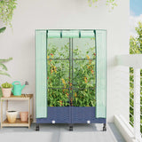 vidaXL Plantenbak verhoogd met kashoes 40x40x123 cm rattanlook