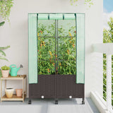 vidaXL Plantenbak verhoogd met kashoes 40x40x123 cm rattanlook