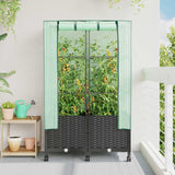 vidaXL Plantenbak verhoogd met kashoes 40x40x123 cm rattanlook
