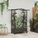 vidaXL Verhoogd Bed met Trellis en Dak Bruin 124 x 40 x 129 cm PP