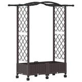 vidaXL Verhoogd Bed met Trellis en Dak Bruin 124 x 40 x 129 cm PP