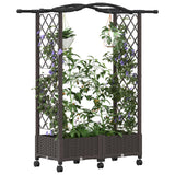 vidaXL Verhoogd Bed met Trellis en Dak Bruin 124 x 40 x 129 cm PP