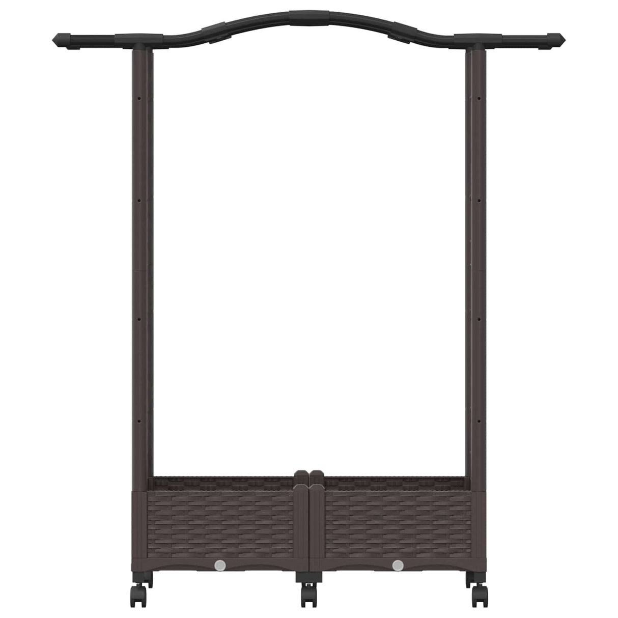 vidaXL Verhoogd Bed met Trellis en Dak Bruin 124 x 40 x 129 cm PP