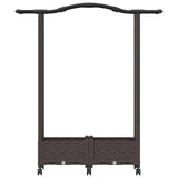 vidaXL Verhoogd Bed met Trellis en Dak Bruin 124 x 40 x 129 cm PP