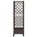 vidaXL Verhoogd Bed met Trellis en Dak Bruin 124 x 40 x 129 cm PP