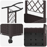 vidaXL Verhoogd Bed met Trellis en Dak Bruin 124 x 40 x 129 cm PP