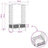 vidaXL Verhoogd Bed met Trellis en Dak Bruin 124 x 40 x 129 cm PP