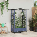 vidaXL Verhoogd Bed met Trellis en Dak Bruin 124 x 40 x 129 cm PP