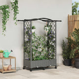 vidaXL Verhoogd Bed met Trellis en Dak Bruin 124 x 40 x 129 cm PP