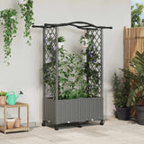 vidaXL Verhoogd Bed met Trellis en Dak Bruin 124 x 40 x 129 cm PP