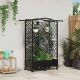 vidaXL Verhoogd Bed met Trellis en Dak Bruin 124 x 40 x 129 cm PP
