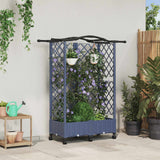 vidaXL Verhoogd Bed met Trellis en Dak Bruin 124 x 40 x 129 cm PP