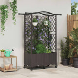 vidaXL Verhoogd Bed met Trellis en Dak Bruin 124 x 40 x 129 cm PP