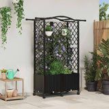 vidaXL Verhoogd Bed met Trellis en Dak Bruin 124 x 40 x 129 cm PP