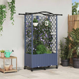 vidaXL Verhoogd Bed met Trellis en Dak Bruin 124 x 40 x 129 cm PP