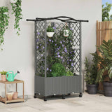 vidaXL Verhoogd Bed met Trellis en Dak Bruin 124 x 40 x 129 cm PP