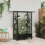 vidaXL Verhoogd Bed met Trellis en Dak Bruin 124 x 40 x 129 cm PP