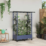 vidaXL Verhoogd Bed met Trellis en Dak Bruin 124 x 40 x 129 cm PP