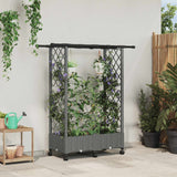 vidaXL Verhoogd Bed met Trellis en Dak Bruin 124 x 40 x 129 cm PP