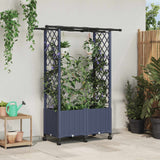 vidaXL Verhoogd Bed met Trellis en Dak Bruin 124 x 40 x 129 cm PP