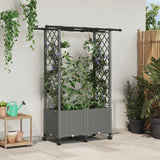 vidaXL Verhoogd Bed met Trellis en Dak Bruin 124 x 40 x 129 cm PP