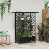 vidaXL Verhoogd Bed met Trellis en Dak Bruin 124 x 40 x 129 cm PP