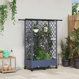 vidaXL Verhoogd Bed met Trellis en Dak Bruin 124 x 40 x 129 cm PP