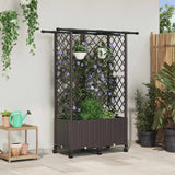 vidaXL Verhoogd Bed met Trellis en Dak Bruin 124 x 40 x 129 cm PP