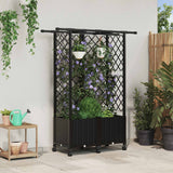 vidaXL Verhoogd Bed met Trellis en Dak Bruin 124 x 40 x 129 cm PP