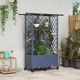 vidaXL Verhoogd Bed met Trellis en Dak Bruin 124 x 40 x 129 cm PP