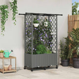 vidaXL Verhoogd Bed met Trellis en Dak Bruin 124 x 40 x 129 cm PP
