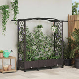 vidaXL Verhoogd Bed met Trellis en Dak Bruin 124 x 40 x 129 cm PP