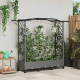 vidaXL Verhoogd Bed met Trellis en Dak Bruin 124 x 40 x 129 cm PP