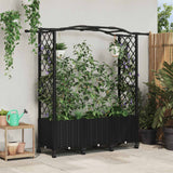 vidaXL Verhoogd Bed met Trellis en Dak Bruin 124 x 40 x 129 cm PP