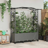 vidaXL Verhoogd Bed met Trellis en Dak Bruin 124 x 40 x 129 cm PP