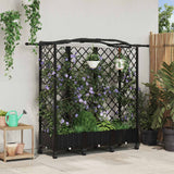 vidaXL Verhoogd Bed met Trellis en Dak Bruin 124 x 40 x 129 cm PP